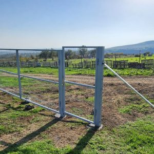 ეზოს სამანქანე ჭიშკარი - 2.0მეტრი - 4მეტრი + 1.0 მეტრი კარით